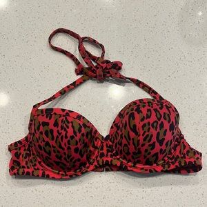 Victorias Secret Bikini Top 36A Pink Cheetah Print